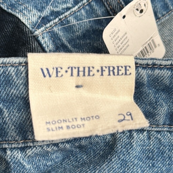 FREE PEOPLE Moonlit Moto Slim Bootcut Jeans - Picture 12 of 12
